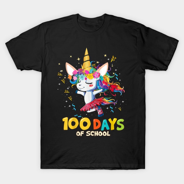 100 Days School Unicorn Girl T-Shirt by cedricchungerxc